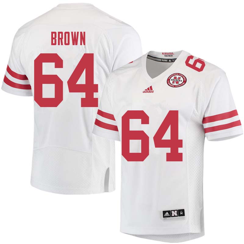 Men #64 Bob Brown Nebraska Cornhuskers College Football Jerseys Sale-White